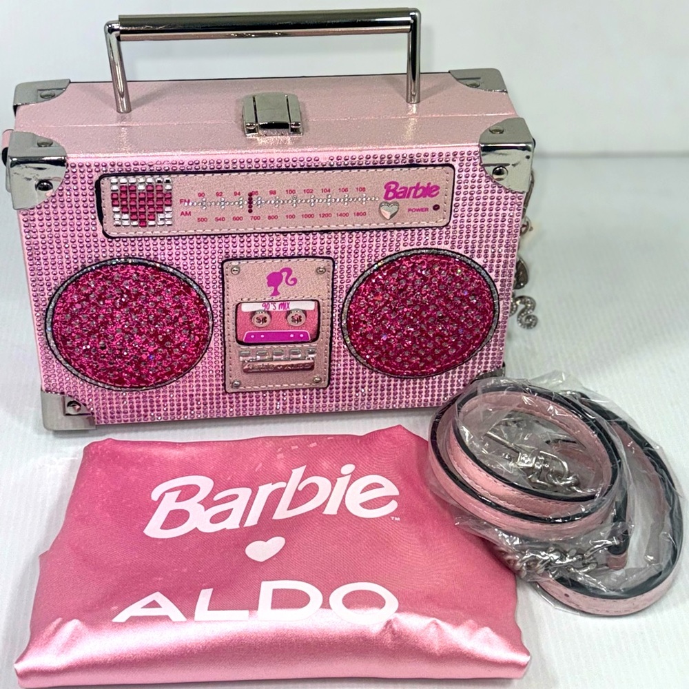 *NWT* ALDO X BARBIE BEATS LIMITED EDITION PINK RHINESTONE BOOMBOX BAG